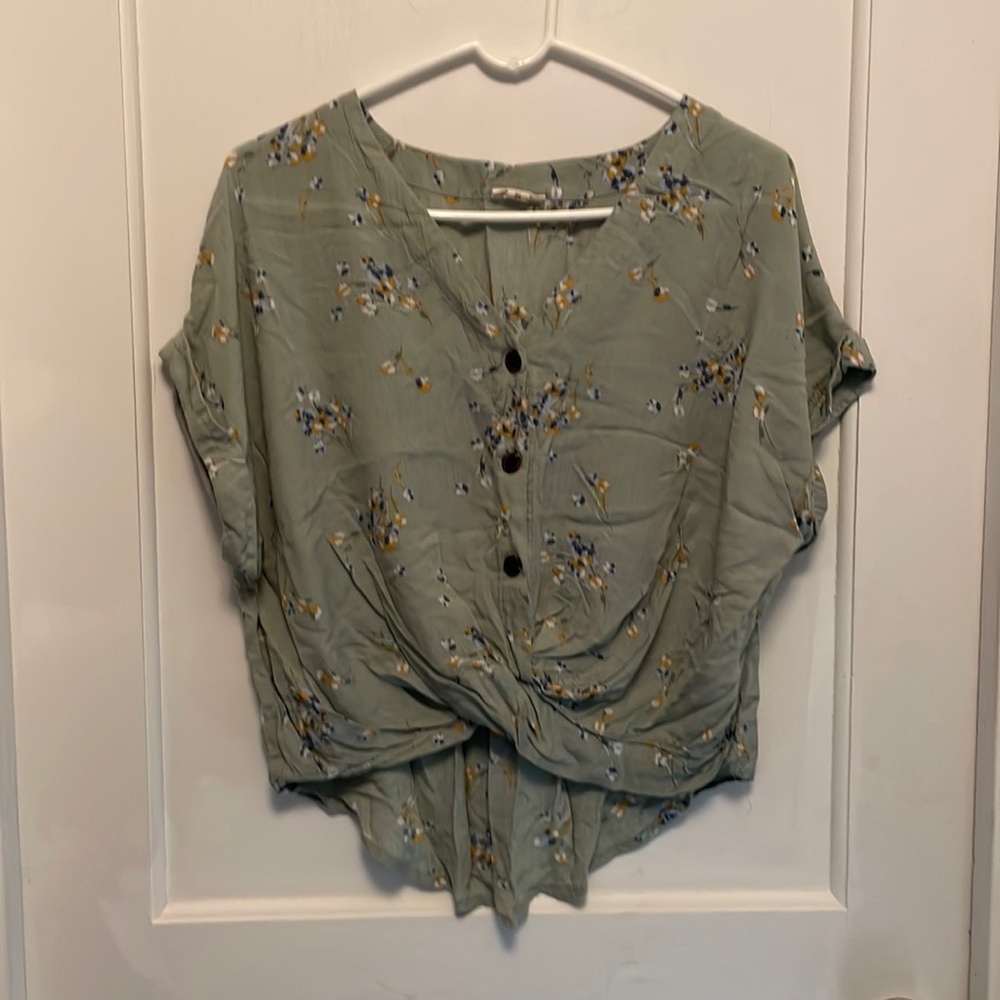 Sage green, Ana floral blouse